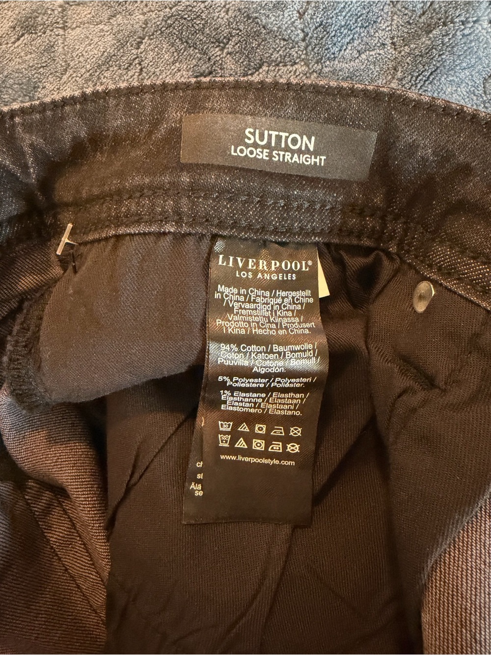 Liverpool Sutton Loose Straight Jeans 38x32 Black Eco NWT - Picture 4 of 10